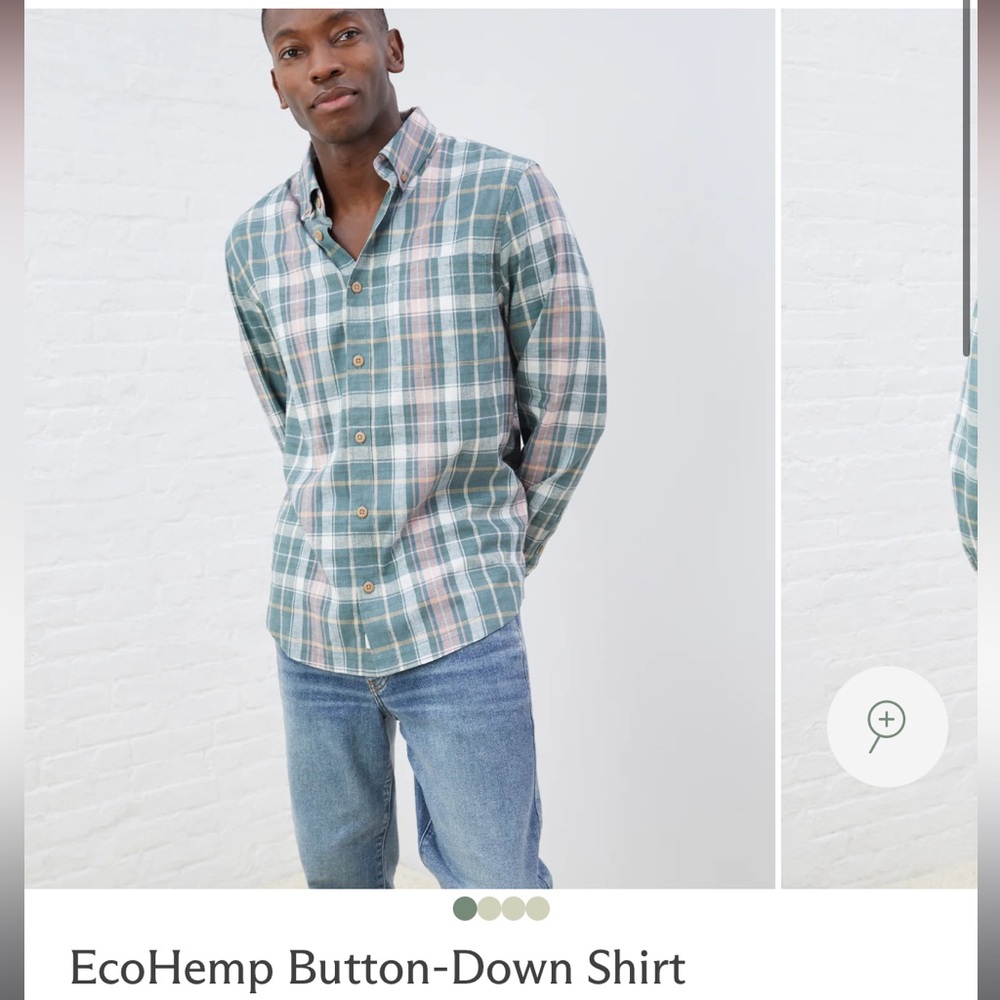 UpWest- EcoHemp Button Down Shirt Size Large